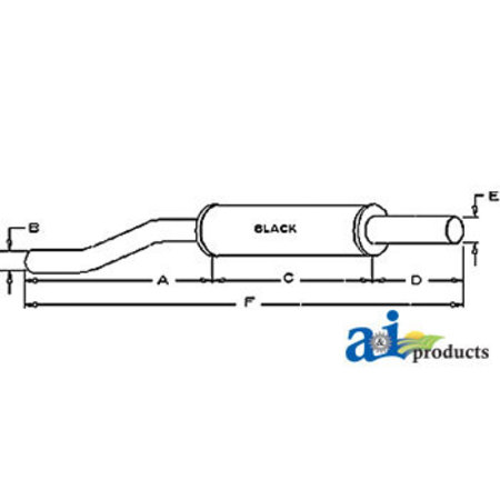 A & I PRODUCTS Muffler 40" x5" x5" A-187269M91